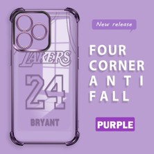 Ucuc Realme C53 Uyumlu Şeffaf Dört Köşe Kaplama Parlak Kenar Silikon Kılıf