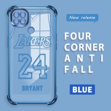 Ucuc Redmi 10A Uyumlu Şeffaf Dört Köşe Kaplama Parlak Kenar Silikon Kılıf