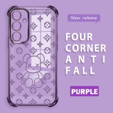 Ucuc Samsung Galaxy A35 Uyumlu Şeffaf Dört Köşe Kaplama Parlak Kenar Silikon Kılıf