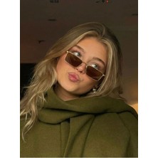 Funeyes Lucien Dikdörtgen Metal Güneş Gözlüğü Unisex Trend Gözlük