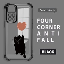 Ucuc Redmi Note 11S Uyumlu Şeffaf Dört Köşe Kaplama Parlak Kenar Silikon Kılıf