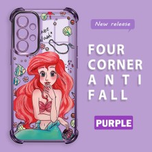 Ucuc Samsung Galaxy A73 Uyumlu Şeffaf Dört Köşe Kaplama Parlak Kenar Silikon Kılıf