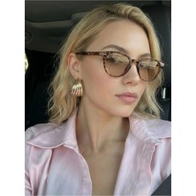 Funeyes Buggy Leopar Desenli Soft Kahverengi Güneş Gözlüğü
