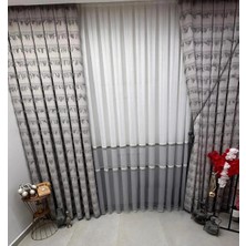 Nivemes Home Nivemeshome FJ614617 V-60001 Arven Gri 1/3 Pileli Fon Perde Apm