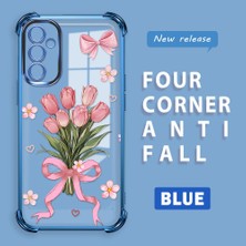 Ucuc Samsung Galaxy M23 Uyumlu Şeffaf Dört Köşe Kaplama Parlak Kenar Silikon Kılıf