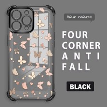 Ucuc iPhone 16 Pro Max Uyumlu Şeffaf Dört Köşe Kaplama Parlak Kenar Silikon Kılıf