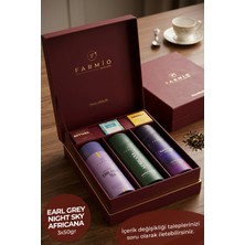 Farmio Premium Çay Hediye Kutusu – 3’lü Gurme Çay Koleksiyonu (Earl Grey, Africana, Night Sky)