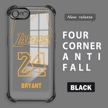 Ucuc iPhone 7/8/se 2020 2022 Uyumlu Şeffaf Dört Köşe Kaplama Parlak Kenar Silikon Kılıf