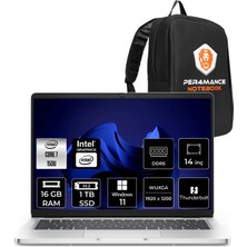 Dell Pro 14 Core 7 150U Notebook 16GB RAM 1TB SSD 14" FHD+ Win11 Home + Per4 Çanta PC14250C7165P358