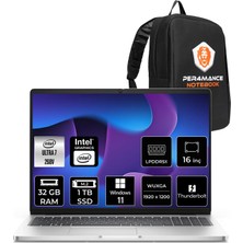 Dell Pro 16 Plus Intel Core Ultra 7 268V 32GB 1tb SSD 16" Fhd+ W11H Taşınabilir Bilgisayar & Per4 Çanta XCO210PB16250P308