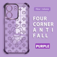 Ucuc Poco C65 Uyumlu Şeffaf Dört Köşe Kaplama Parlak Kenar Silikon Kılıf