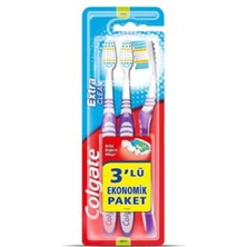 Colgate Extra Clean Orta Diş Fırçası 1+1 3 Adet Arka Dişlere Ulaşan Temizleyici Özellik