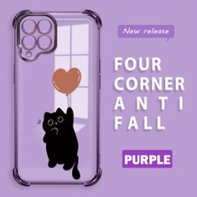 Ucuc Samsung Galaxy M33 Uyumlu Şeffaf Dört Köşe Kaplama Parlak Kenar Silikon Kılıf