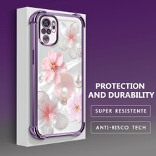 Ucuc Redmi Note 10S Uyumlu Şeffaf Dört Köşe Kaplama Parlak Kenar Silikon Kılıf