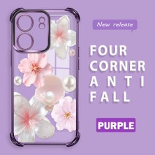 Ucuc Poco C65 Uyumlu Şeffaf Dört Köşe Kaplama Parlak Kenar Silikon Kılıf