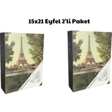 Bf Albüm Fotoğraf Albümü 15X21 100'LÜK Renkli Desenli Anı Albümü 2'li Paket (Eyfel)