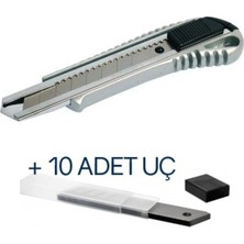 Moonshop Metal Maket Bıçağı Falçata 10 Adet Yedek Bıçak Büyük Boy Maket Set...