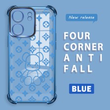 Ucuc Poco C65 Uyumlu Şeffaf Dört Köşe Kaplama Parlak Kenar Silikon Kılıf