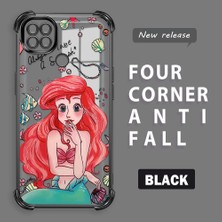 Ucuc Redmi 9c Uyumlu Şeffaf Dört Köşe Kaplama Parlak Kenar Silikon Kılıf