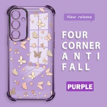 Ucuc Samsung Galaxy A35 Uyumlu Şeffaf Dört Köşe Kaplama Parlak Kenar Silikon Kılıf