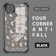 Ucuc Redmi 9c Uyumlu Şeffaf Dört Köşe Kaplama Parlak Kenar Silikon Kılıf