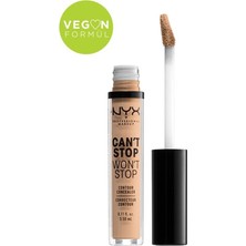NYX Professional Makeup 7 Natural Renkli Kapatıcı Can't Stop Won't Stop 3.5 ml Vegan Formül Özelliği