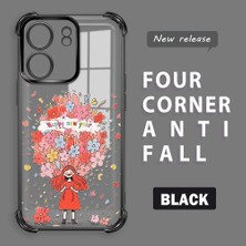 Ucuc Poco C65 Uyumlu Şeffaf Dört Köşe Kaplama Parlak Kenar Silikon Kılıf