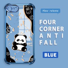 Ucuc iPhone 7/8/se 2020 2022 Uyumlu Şeffaf Dört Köşe Kaplama Parlak Kenar Silikon Kılıf