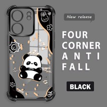 Ucuc Poco C65 Uyumlu Şeffaf Dört Köşe Kaplama Parlak Kenar Silikon Kılıf