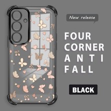 Ucuc Samsung Galaxy S24 Plus Uyumlu Şeffaf Dört Köşe Kaplama Parlak Kenar Silikon Kılıf