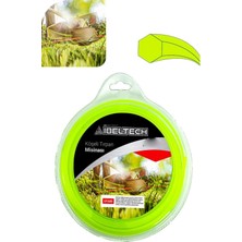 Moonshop Tırpan Misinası Motorlu Tırpan Yuvarlak Misina 3,5 mm 41 Metre Yeşil Çim Ot Biçme Teli.