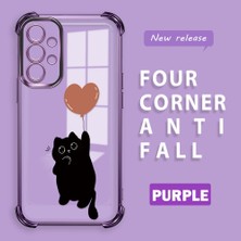 Ucuc Samsung Galaxy A73 Uyumlu Şeffaf Dört Köşe Kaplama Parlak Kenar Silikon Kılıf