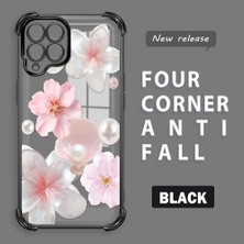 Ucuc Samsung Galaxy M33 Uyumlu Şeffaf Dört Köşe Kaplama Parlak Kenar Silikon Kılıf