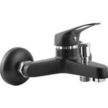 Kustar Siyah Mix Banyo Duş Bataryası Aç Kapa Çift Girişli Pirinç Malzeme Garantili