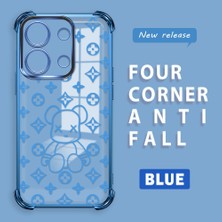 Ucuc Redmi Note 13 4g Uyumlu Şeffaf Dört Köşe Kaplama Parlak Kenar Silikon Kılıf