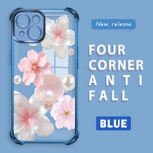 Ucuc iPhone 15 Uyumlu Şeffaf Dört Köşe Kaplama Parlak Kenar Silikon Kılıf