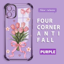 Ucuc Samsung Galaxy A06 Uyumlu Şeffaf Dört Köşe Kaplama Parlak Kenar Silikon Kılıf