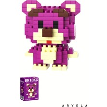 Arvela Mor Ayı Bricks Karakter Figürü – Mini Blok Oyuncak