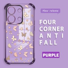 Ucuc Redmi Note 13 4g Uyumlu Şeffaf Dört Köşe Kaplama Parlak Kenar Silikon Kılıf