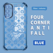 Ucuc Samsung Galaxy A14 Uyumlu Şeffaf Dört Köşe Kaplama Parlak Kenar Silikon Kılıf