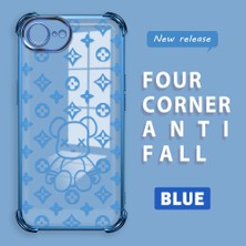 Ucuc iPhone 16E Uyumlu Şeffaf Dört Köşe Kaplama Parlak Kenar Silikon Kılıf