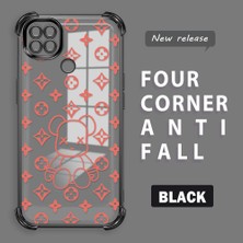 Ucuc Redmi 9c Uyumlu Şeffaf Dört Köşe Kaplama Parlak Kenar Silikon Kılıf