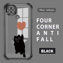 Ucuc Redmi 10A Uyumlu Şeffaf Dört Köşe Kaplama Parlak Kenar Silikon Kılıf