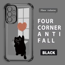 Ucuc Samsung Galaxy A73 Uyumlu Şeffaf Dört Köşe Kaplama Parlak Kenar Silikon Kılıf