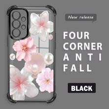 Ucuc Samsung Galaxy A73 Uyumlu Şeffaf Dört Köşe Kaplama Parlak Kenar Silikon Kılıf