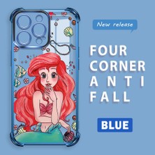 Ucuc iPhone 15 Pro Max Uyumlu Şeffaf Dört Köşe Kaplama Parlak Kenar Silikon Kılıf