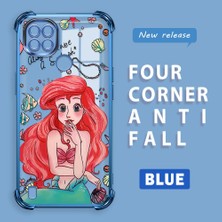 Ucuc Realme C21 Uyumlu Şeffaf Dört Köşe Kaplama Parlak Kenar Silikon Kılıf