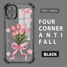 Ucuc Samsung Galaxy A06 Uyumlu Şeffaf Dört Köşe Kaplama Parlak Kenar Silikon Kılıf