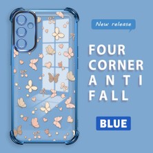 Ucuc Samsung Galaxy A14 Uyumlu Şeffaf Dört Köşe Kaplama Parlak Kenar Silikon Kılıf