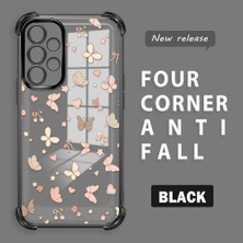 Ucuc Samsung Galaxy A32 Uyumlu Şeffaf Dört Köşe Kaplama Parlak Kenar Silikon Kılıf